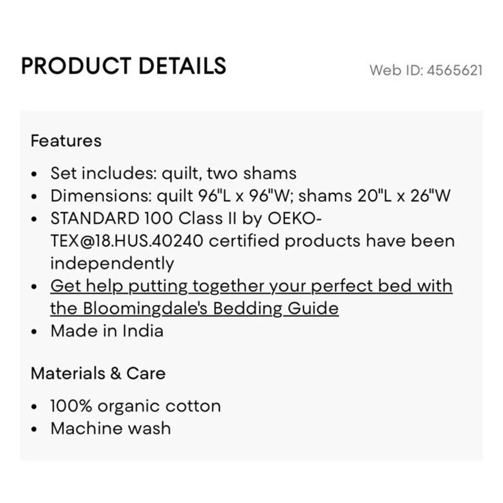 Boll & Branch Reserve Lattice Quilt Set Gray Pewter Full/Queen $599 Retail